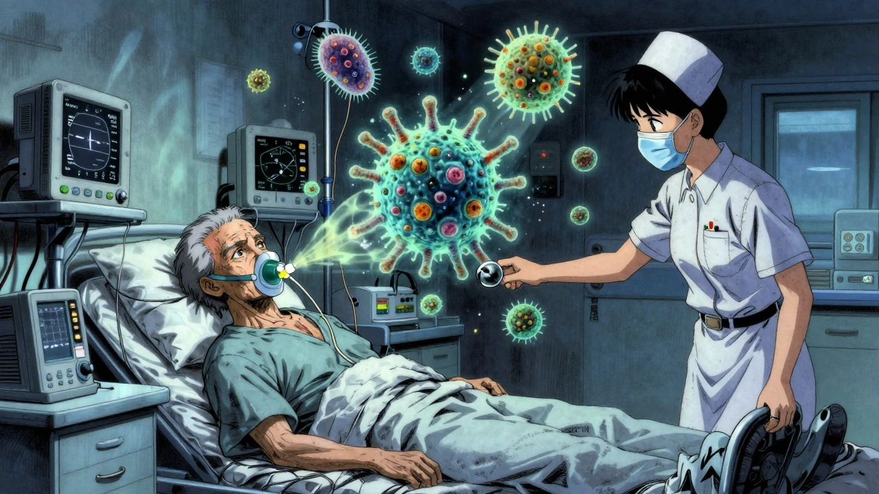 Hospital patient with hybrid MRSA bacteria forming in ICU